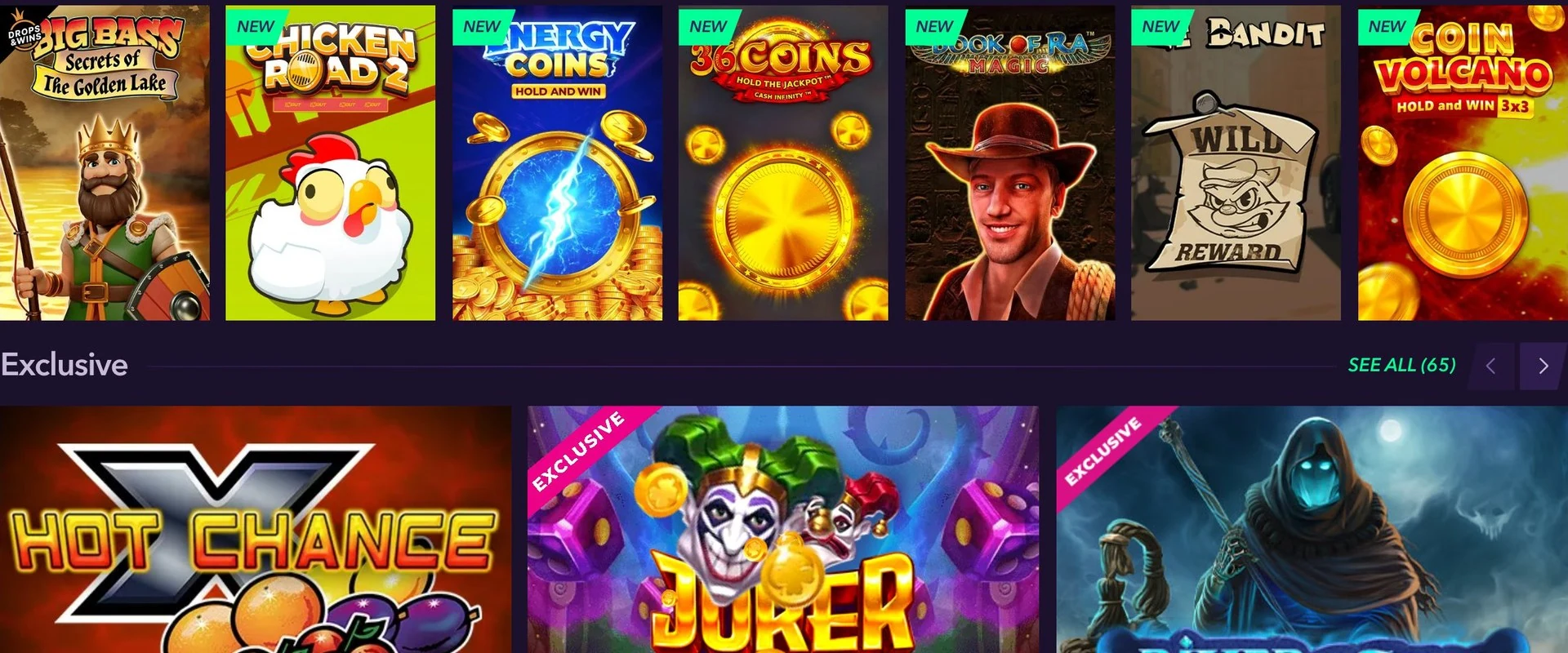 Exklusive Spielautomaten in der NaoBet-Lobby